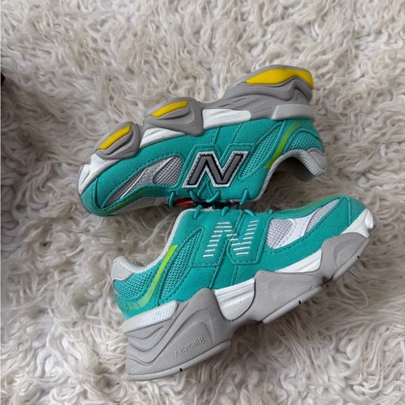 New Balance Kids' Aqua and Yellow Sneakers - Picture 10 of 11